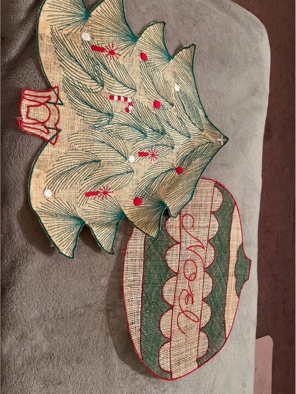 Vintage Christmas Tree and Ornament Decorative Placemats